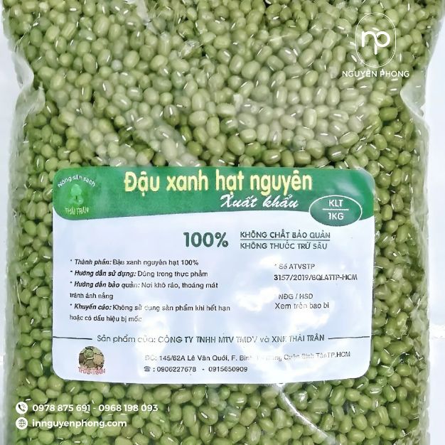 in tem nhãn đậu xanh nguyên hạt đơn giản mà vẫn chi tiết